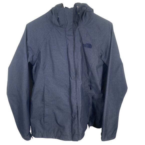 The North Face Rain Jacket Dryvent Womens Size Medium Hood Pockets Vent Blue - Picture 1 of 10